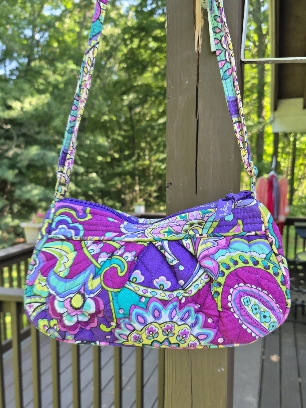 Vera Bradley Heather Frannie Crossbody Bag Purse Retired 2013 Paisley - Picture 4 of 12